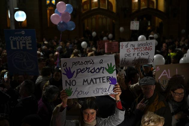 Australia, rally on abortion law in front of the State Parliament in Sydney