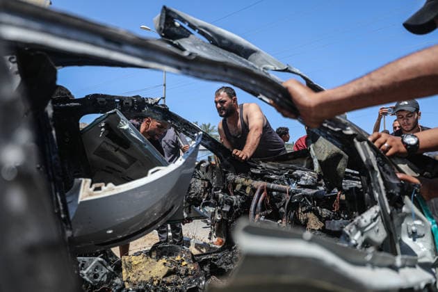 Middle East conflict, Gaza, Israeli drone attack in Deir al-Balah