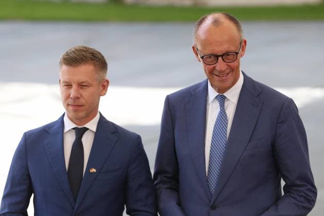 Berlin, Friedrich Merz receives Peter Magyar