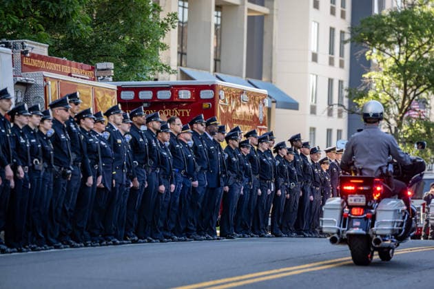 USA, funeral of officer Barry Foust in Arlington