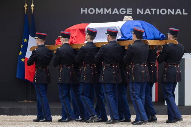 Celebrity, funeral service for philosopher Edgar Morin in Paris