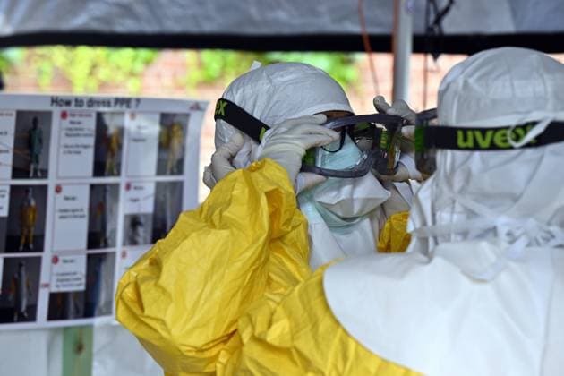 Belgium, training centre for the treatment of Ebola patients organised by Médecins Sans Frontières in Brussels