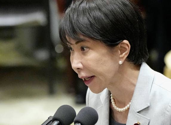Japan, Sanae Takaichi at the debate in the House of Representatives in Tokyo