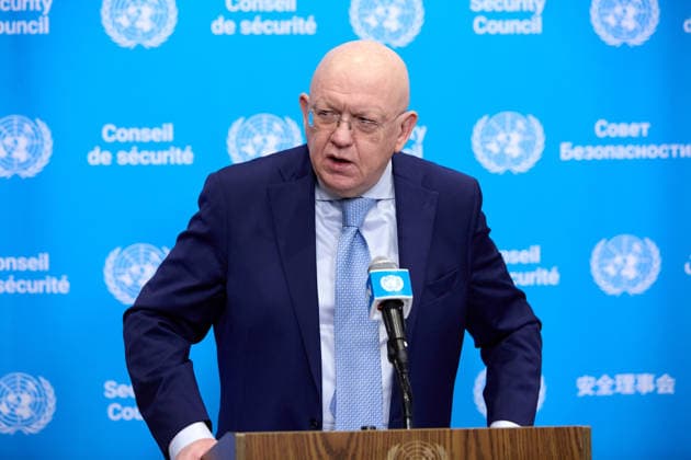 New York, Russia's UN Ambassador Vasily Nebensya Press Conference