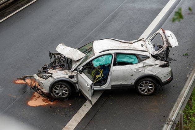 Hesse, single vehicle accident on the B45 between Rodgau Nieder-Roden and Rodgau Jügesheim