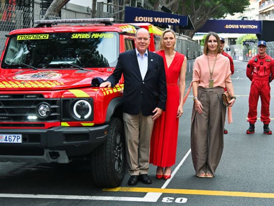 Royals, Prince Albert II and Charlene of Monaco visit racetrack in Monte-Carlo