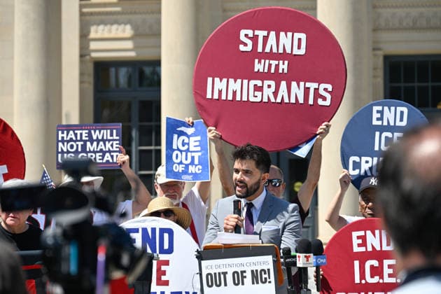 USA, Protest against ICE detention centre in Charlotte, North Carolina