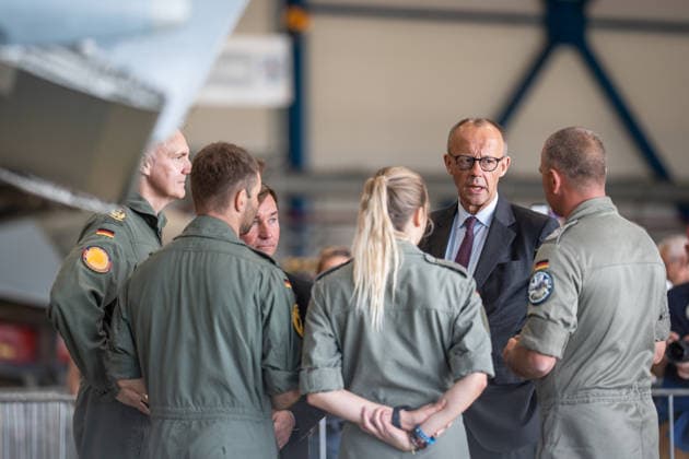 Mecklenburg-Western Pomerania, Friedrich Merz visits air force base in Laage near Rostock