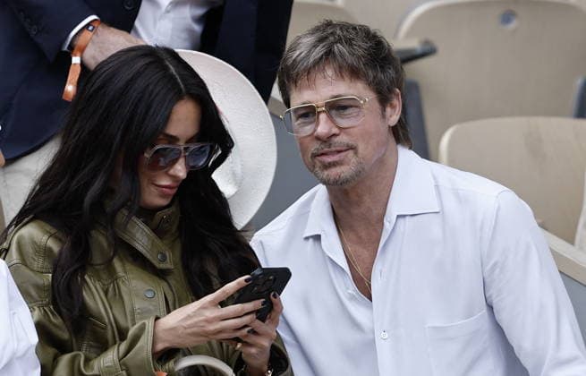 Celebrity, Brad Pitt and Ines de Ramon visit tennis tournament in Paris