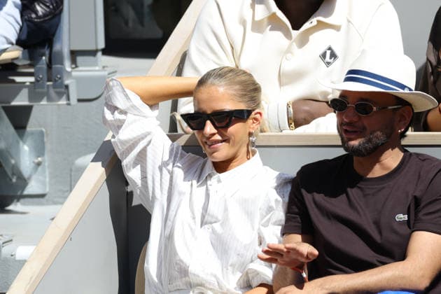 Celebrity, Caro Daur as guest at tennis tournament in Paris