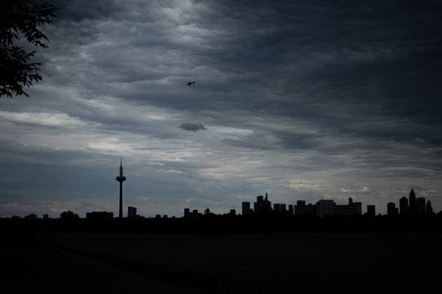 Hesse, Dark clouds over Frankfurt am Main