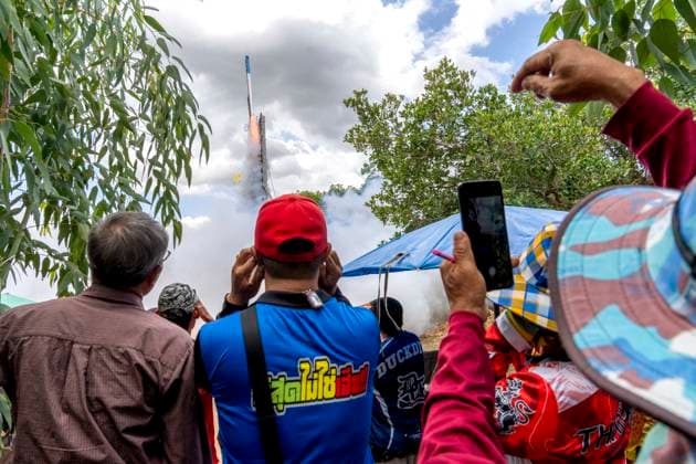 You said the following: Thailand, Bun Bang Fai rocket festival in Suwannaphum