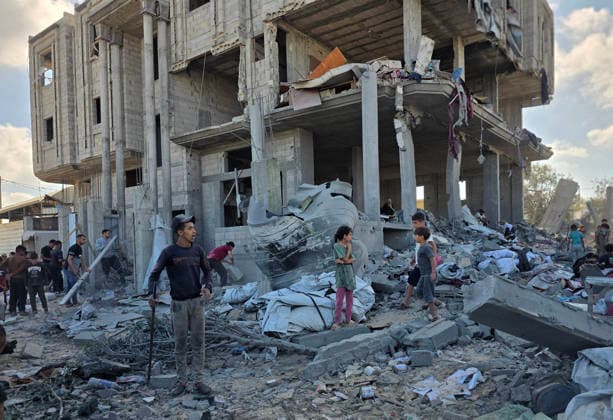 Middle East conflict, Gaza, damage after Israeli airstrike on Khan Younis