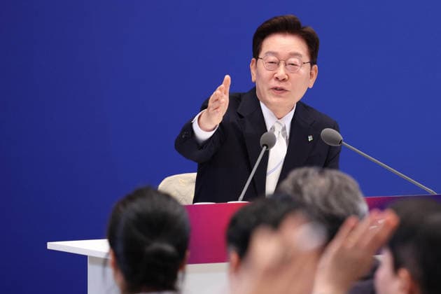 South Korea, Lee Jae Myung press conference in Seoul