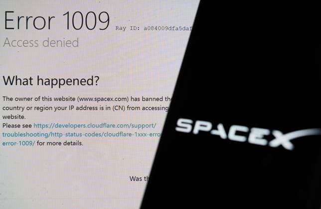 SpaceX website blocked for users from China