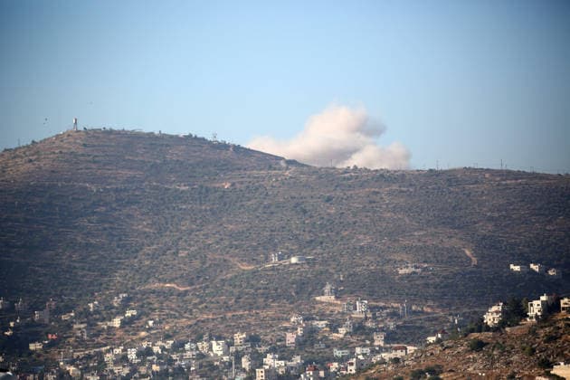 War in the Middle East, Israel, smoke over Itamar