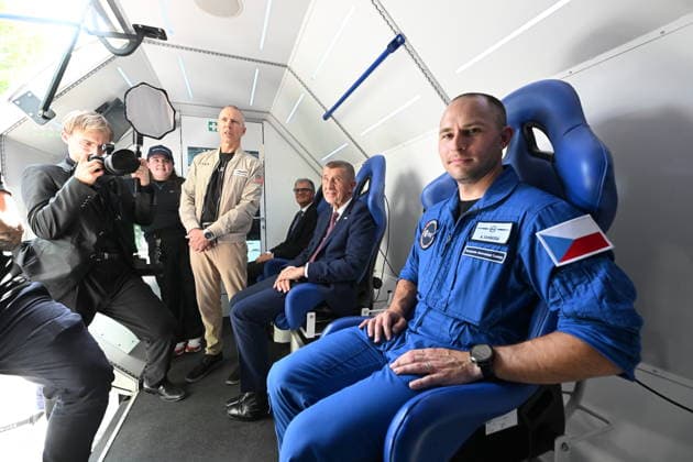 Czech Republic, astronaut Andrew Feustel and Prime Minister Andrej Babis at SpaceBuzz event in Prague