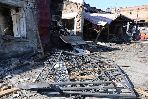 Ukraine war, damage caused by Russian attack on Kharkiv
