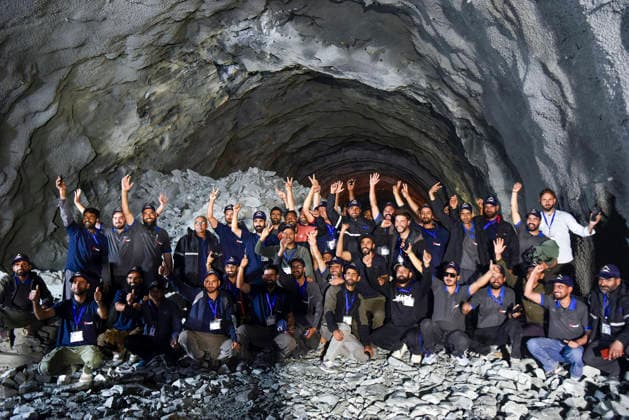 India, Ceremony for the final breakthrough of the Zojila Tunnel in Kargil