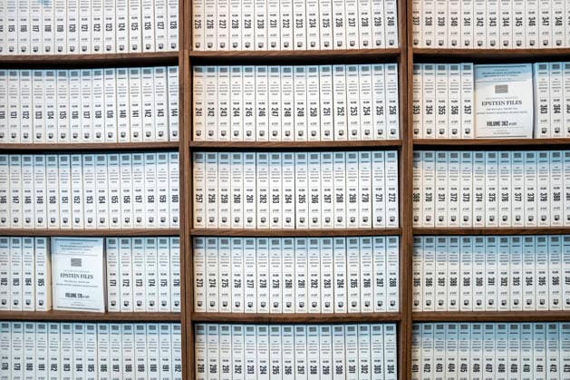 USA, Washington, pop-up exhibition "Trump and Epstein Memorial Reading Room