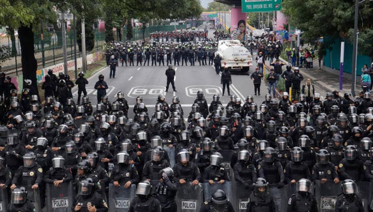 Mexico, protests by teachers in Mexico City