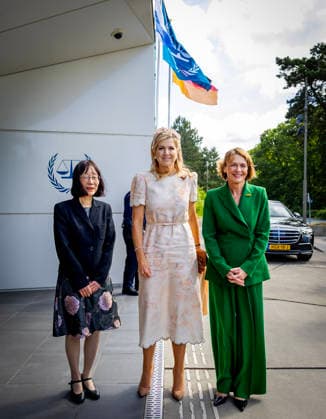 Royals, Queen Maxima of the Netherlands and Elke Büdenbender visit the Criminal Court in The Hague