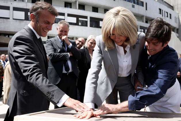 France, Emmanuel and Brigitte Macron visit Robert Debre Hospital in Paris