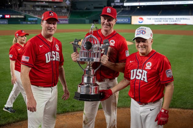 USA, Nationals Park: Republicans and Democrats after Congressional Baseball Game in Washington