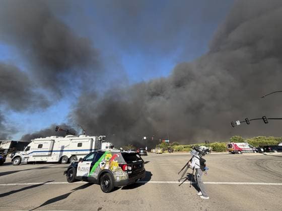 USA, Warehouse fire in Tracy, California