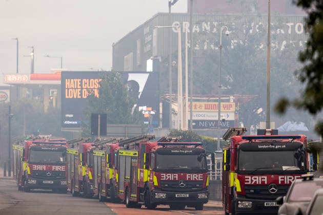 Great Britain, warehouse fire in London