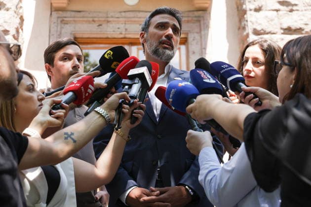 Armenia, Aram Vardevanyan speaks to media representatives in Yerevan