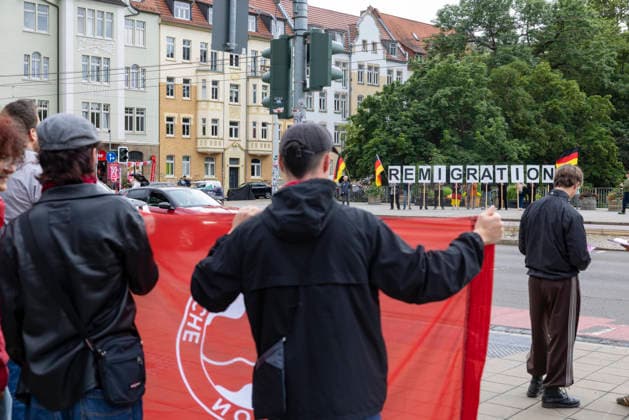 Thuringia, demonstrations before AfD party conference in Erfurt