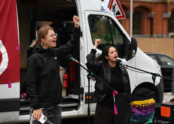 Berlin, protest against the implementation of the EU asylum system GEAS