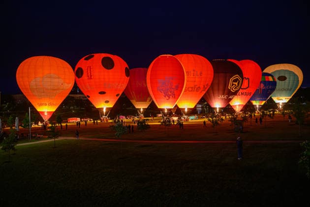 Lithuania, hot air balloon festival in Vilnius