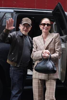 Celebrity, Steven Spielberg and Emily Blunt on the occasion of a fan meeting