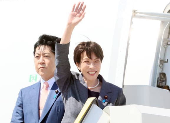 Japan, Sanae Takaichi before travelling to Europe