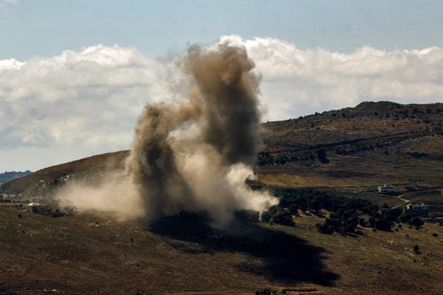 War in the Middle East, Lebanon, Israeli air strike near Nabataea