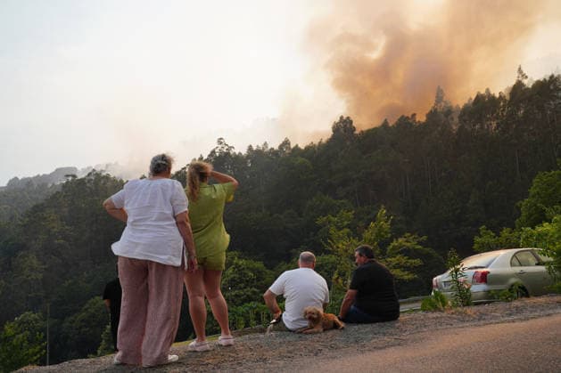 Spain, forest fire in Padron A Coruna, Galicia