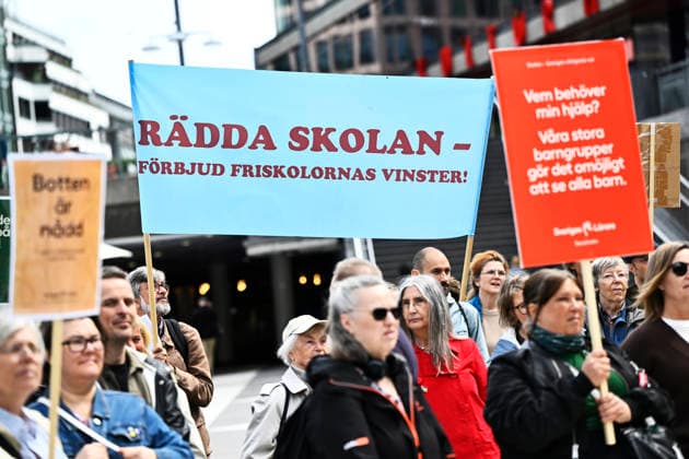 Sweden, demonstration against cuts in the education system in Stockholm