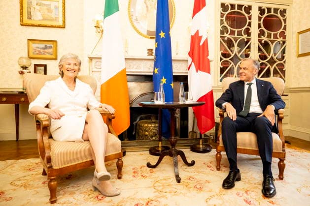 Ireland, Cathrine Connolly meets Mark Carney in Westport