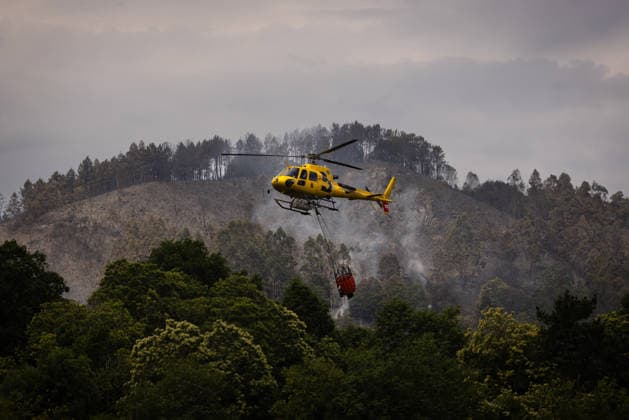 Spain, forest fires in Asturias