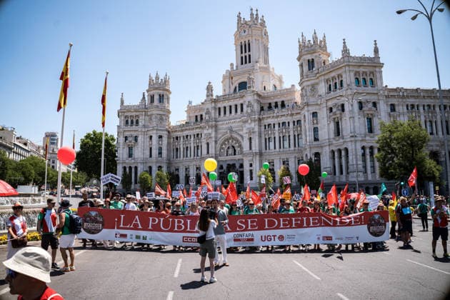 Spain, trade union protest in Madrid