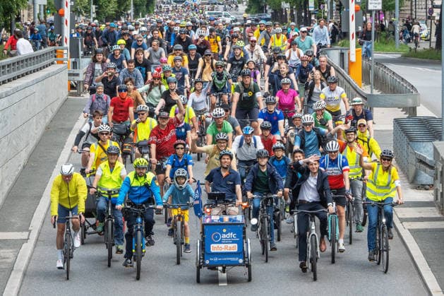 Bavaria, ADFC bicycle rally in Munich with Lord Mayor Dominik Krause