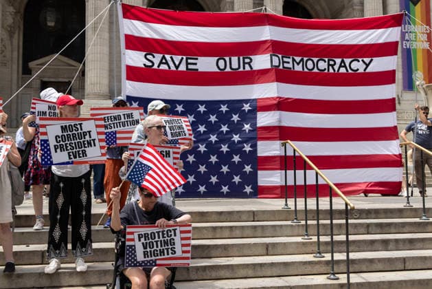 USA, protest against Donald Trump in New York