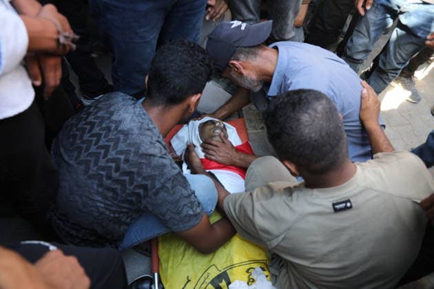 Middle East conflict, Gaza, Mourning for the dead in Gaza City