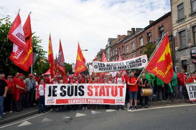 Belgium, trade union protest in Namur