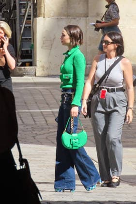 Film: Lily Collins on the set of *Emily in Paris*