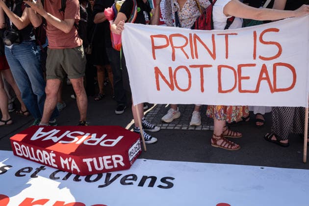 France: Demonstration by journalists and media professionals in Paris