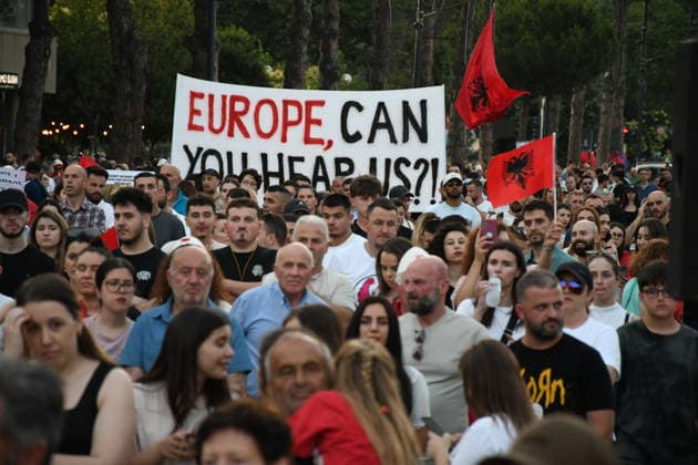 Albania: Protests against a construction project by Trump’s son-in-law, Jared Kushner, in Tirana