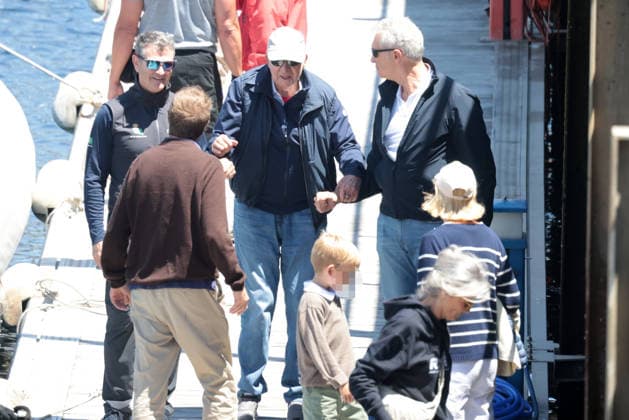 Royals: Juan Carlos of Spain in the harbour of Sanxenxo